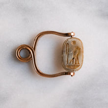 Load image into Gallery viewer, Antique Egyptian Revival Carved Scarab Amulet Pendant
