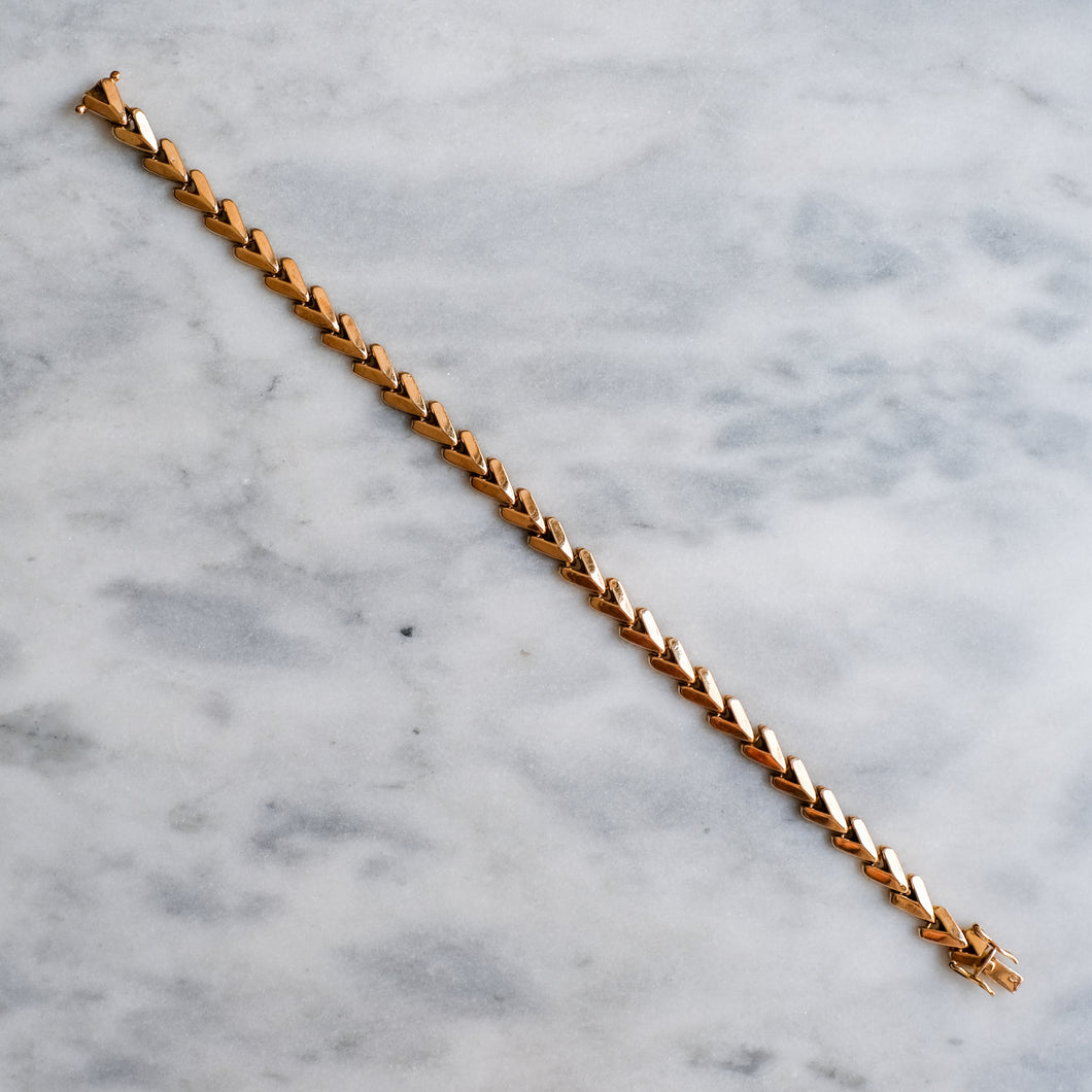 Vintage 7.25 inch Chevron-Link Bracelet