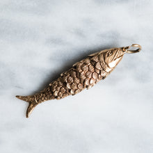 Load image into Gallery viewer, Vintage 9K Rose Gold Articulated Fish Trout Pendant
