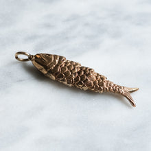 Load image into Gallery viewer, Vintage 9K Rose Gold Articulated Fish Trout Pendant
