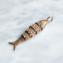 Load image into Gallery viewer, Vintage 9K Rose Gold Articulated Fish Trout Pendant
