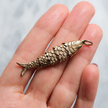 Load image into Gallery viewer, Vintage 9K Rose Gold Articulated Fish Trout Pendant
