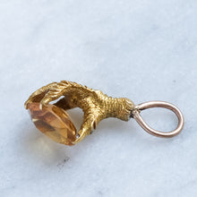 Load image into Gallery viewer, Antique Eagle Talon Claw Citrine Pendant
