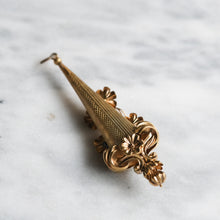 Load image into Gallery viewer, Antique Georgian 18K Rose Gold Aquamarine Floral Torpedo Pendant
