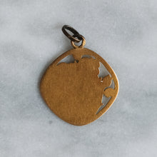 Load image into Gallery viewer, French Belle Époque Square 18K Rose Gold &quot;AB&quot; Rose Medallion Pendant
