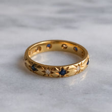 Load image into Gallery viewer, Vintage Star-Set Diamond and Sapphire Eternity Ring
