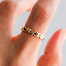 Load image into Gallery viewer, Vintage Star-Set Diamond and Sapphire Eternity Ring
