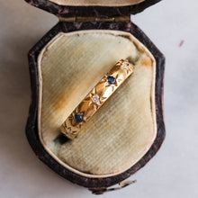 Load image into Gallery viewer, Vintage Star-Set Diamond and Sapphire Eternity Ring
