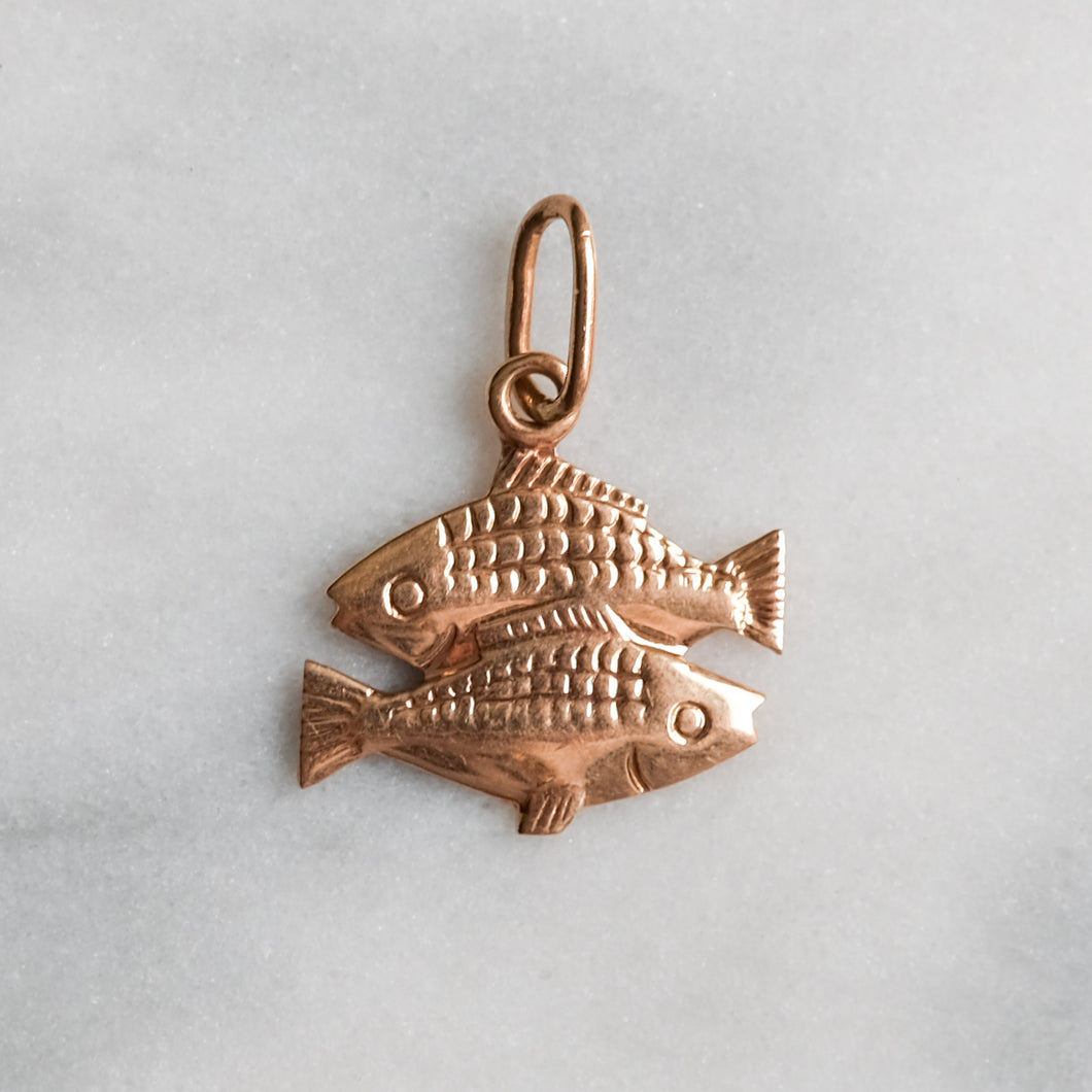 Vintage Pisces Zodiac Charm / Pendant