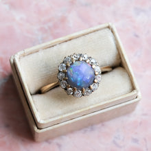 Load image into Gallery viewer, Antique Opal Old Cut Diamond Cluster Ring
