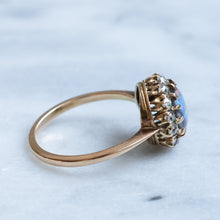 Load image into Gallery viewer, Antique Opal Old Cut Diamond Cluster Ring
