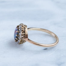 Load image into Gallery viewer, Antique Opal Old Cut Diamond Cluster Ring
