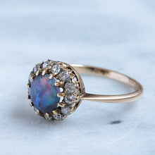 Load image into Gallery viewer, Antique Opal Old Cut Diamond Cluster Ring
