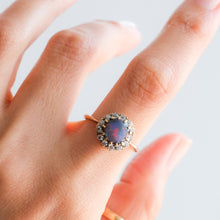 Load image into Gallery viewer, Antique Opal Old Cut Diamond Cluster Ring
