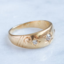 Load image into Gallery viewer, Antique Edwardian era Star Set Diamond Trilogy Ring
