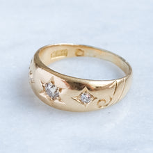 Load image into Gallery viewer, Antique Edwardian era Star Set Diamond Trilogy Ring
