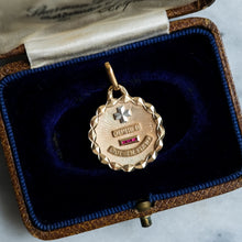 Load image into Gallery viewer, Vintage Round Scalloped QU'HIER QUE DEMAIN Augis Pendant - A
