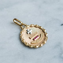Load image into Gallery viewer, Vintage Round Scalloped QU'HIER QUE DEMAIN Augis Pendant - A
