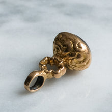 Load image into Gallery viewer, Antique Floral Chased Cabochon Garnet Fob Pendant
