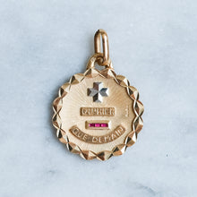 Load image into Gallery viewer, Vintage Round Scalloped QU'HIER QUE DEMAIN Augis Pendant - B
