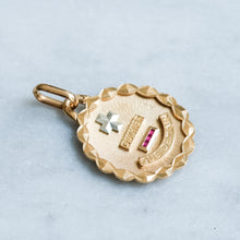 Load image into Gallery viewer, Vintage Round Scalloped QU'HIER QUE DEMAIN Augis Pendant - B
