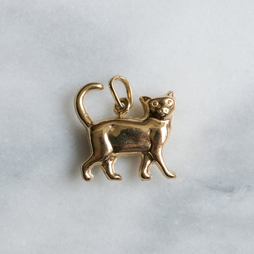 Vintage Estate Standing Cat Charm