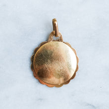 Load image into Gallery viewer, Vintage Round Scalloped QU'HIER QUE DEMAIN Augis Pendant - B
