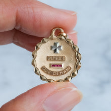 Load image into Gallery viewer, Vintage Round Scalloped QU'HIER QUE DEMAIN Augis Pendant - B
