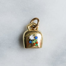 Load image into Gallery viewer, Vintage Enamel Floral Cow Bell Charm
