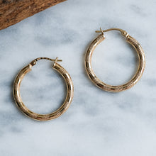 Load image into Gallery viewer, Vintage Diamond-Cut Hoop Earrings by UnoAErre

