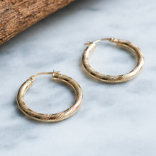 Load image into Gallery viewer, Vintage Diamond-Cut Hoop Earrings by UnoAErre
