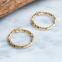 Load image into Gallery viewer, Vintage Twisted Rope Design Hoop Earrings
