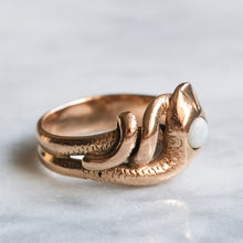 Load image into Gallery viewer, Victorian 8K Rose Gold Opal Snake Ring
