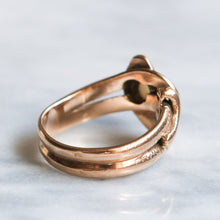 Load image into Gallery viewer, Victorian 8K Rose Gold Opal Snake Ring
