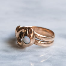 Load image into Gallery viewer, Victorian 8K Rose Gold Opal Snake Ring
