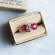 Load image into Gallery viewer, Antique Edwardian 4-Stone Diamond Ruby Ring

