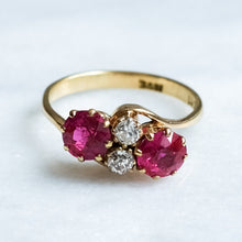 Load image into Gallery viewer, Antique Edwardian 4-Stone Diamond Ruby Ring
