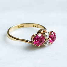 Load image into Gallery viewer, Antique Edwardian 4-Stone Diamond Ruby Ring
