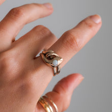 Load image into Gallery viewer, Victorian 8K Rose Gold Opal Snake Ring
