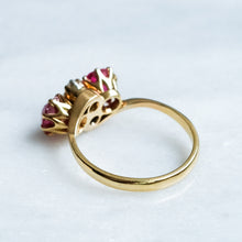 Load image into Gallery viewer, Antique Edwardian 4-Stone Diamond Ruby Ring
