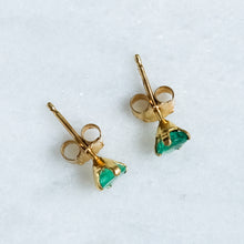 Load image into Gallery viewer, Vintage Emerald Stud Earrings (Light)
