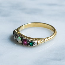 Load image into Gallery viewer, Antique Victorian Acrostic ADORE Ring
