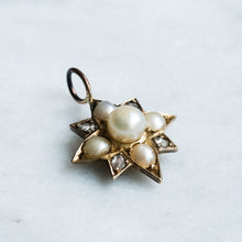 Load image into Gallery viewer, Antique Pearl and Rose-Cut Diamond Celestial Star Pendant
