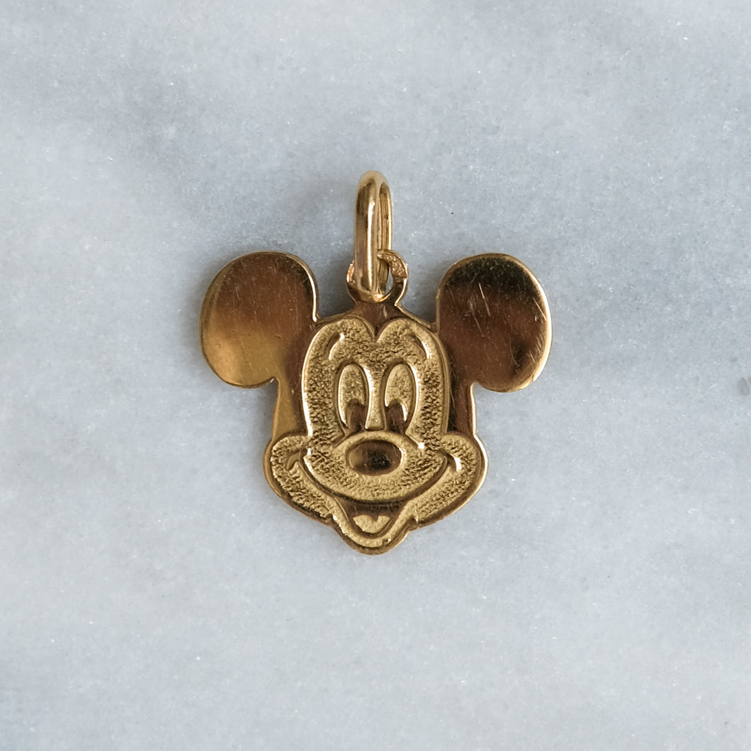 Vintage 18K Yellow Gold French Mickey Mouse Disney Charm