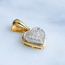 Load image into Gallery viewer, Vintage Delicate 18 Inch Curb-Link Chain with Invisible Set Diamond Heart Pendant
