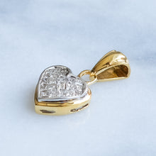 Load image into Gallery viewer, Vintage Delicate 18 Inch Curb-Link Chain with Invisible Set Diamond Heart Pendant
