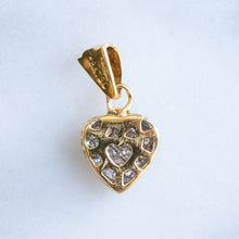 Load image into Gallery viewer, Vintage Delicate 18 Inch Curb-Link Chain with Invisible Set Diamond Heart Pendant
