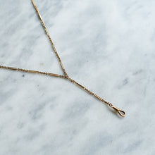 Load image into Gallery viewer, Art Deco 14K Rose Gold Bar-Link Lariat Watch Chain Necklace
