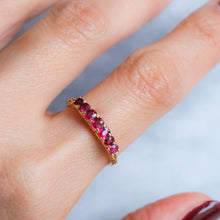 Load image into Gallery viewer, Vintage 7-Stone Burmese Ruby Ring
