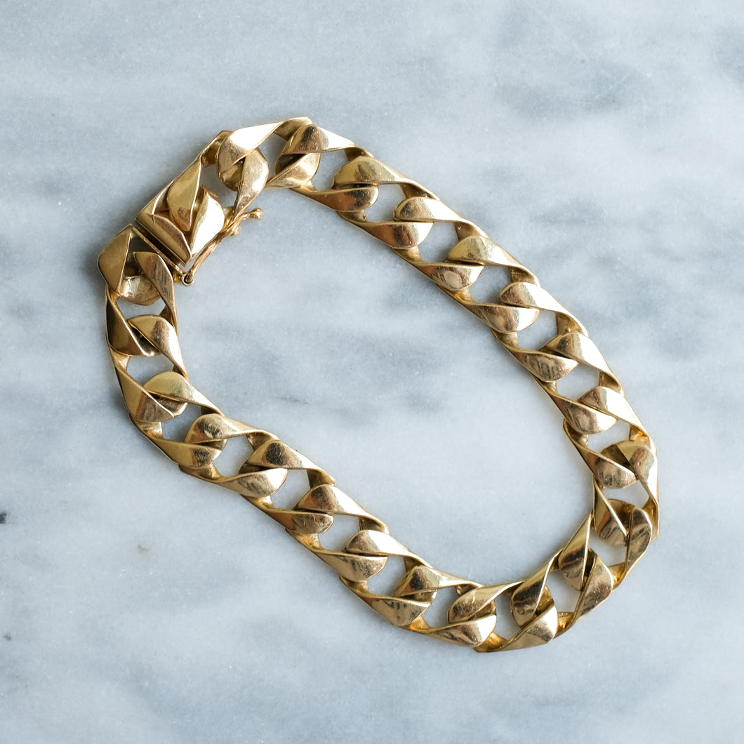 Vintage 7 inches Flat Curb-Link Bracelet